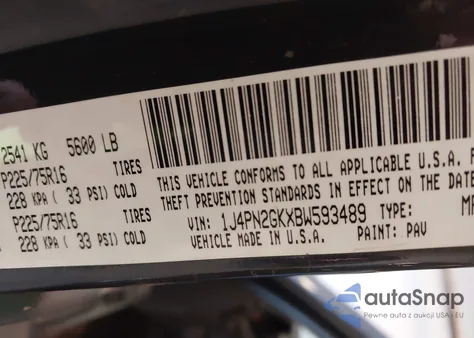 2011 Jeep Liberty Sport from USA, damaged, VIN 1J4PN2GKXBW593489